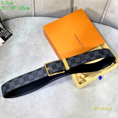 Super Perfect Quality LV Belts(100% Genuine Leather Steel Buckle)-2381