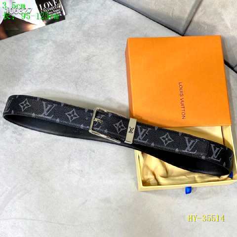 Super Perfect Quality LV Belts(100% Genuine Leather Steel Buckle)-2389