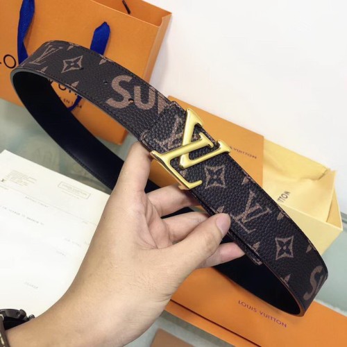Super Perfect Quality LV Belts(100% Genuine Leather Steel Buckle)-1190