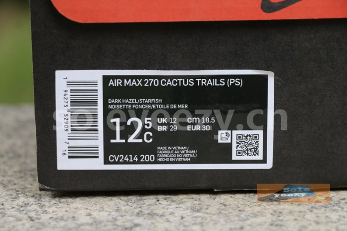 Authentic Travis Scott x Nike Air Max 270 React “Cactus Trails” kids size
