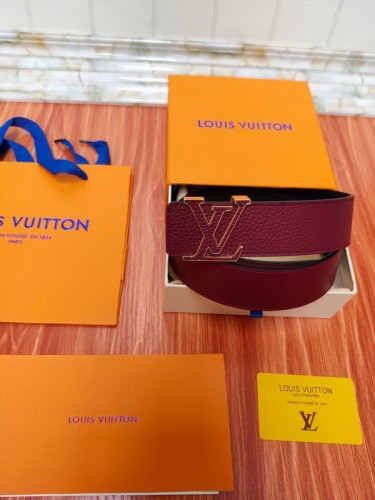 Super Perfect Quality LV Belts(100% Genuine Leather Steel Buckle)-1387