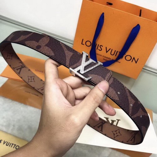 Super Perfect Quality LV Belts(100% Genuine Leather Steel Buckle)-1878