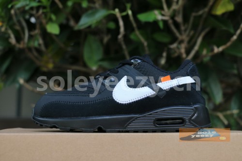 Authentic OFF-WHITE x Nike Air Max 90 Black kids shoes