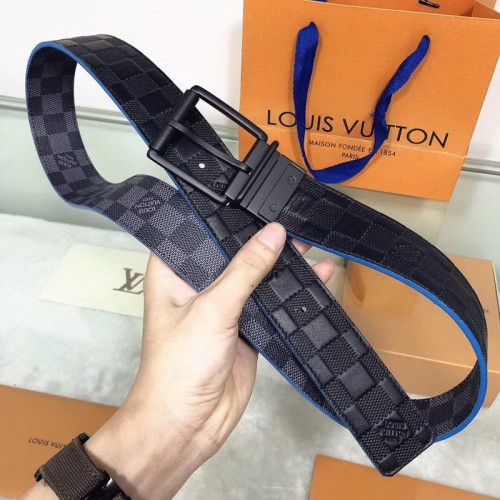 Super Perfect Quality LV Belts(100% Genuine Leather Steel Buckle)-1267