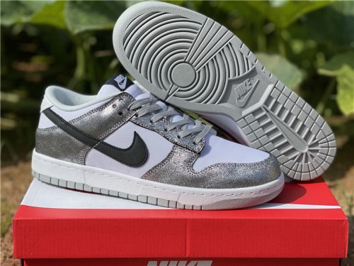 Authentic Nike Dunk Low White Silver Women Size