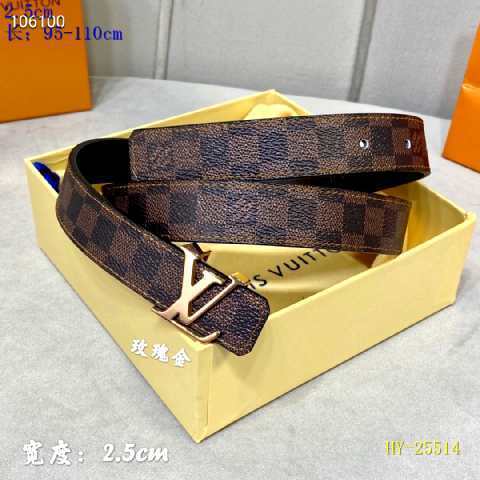Super Perfect Quality LV Belts(100% Genuine Leather Steel Buckle)-2409