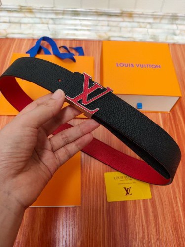 Super Perfect Quality LV Belts(100% Genuine Leather Steel Buckle)-1405