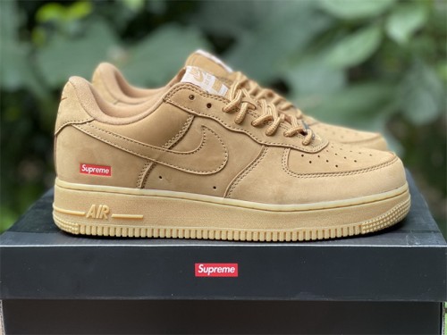 Authentic Supreme X Nike Air Force 1 Low SP Wheat