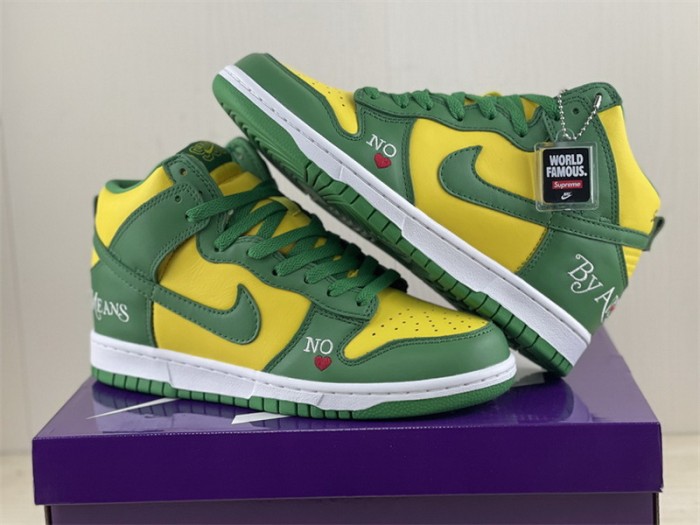 Authentic Supreme x SB Dunk High “Brazil”