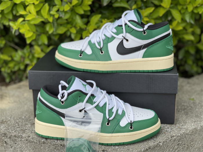 Authentic Air Jordan 1 Low White Green