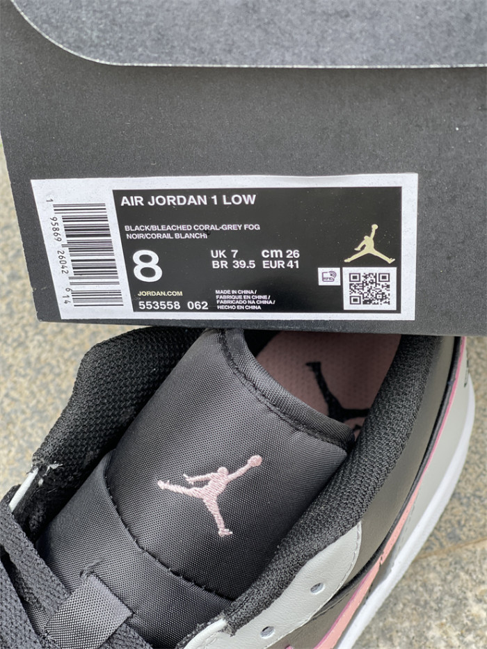 Authentic Air Jordan 1 Low Grey Pink