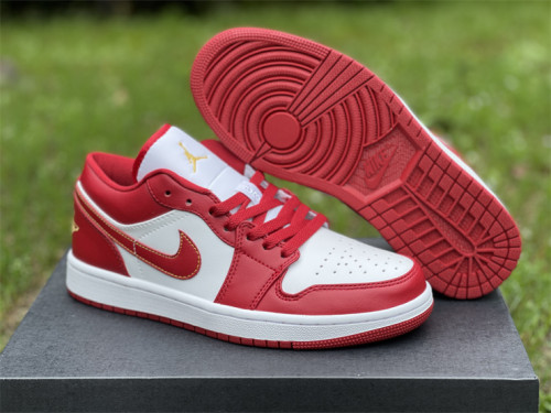 Authentic Air Jordan 1 Low White Red GS