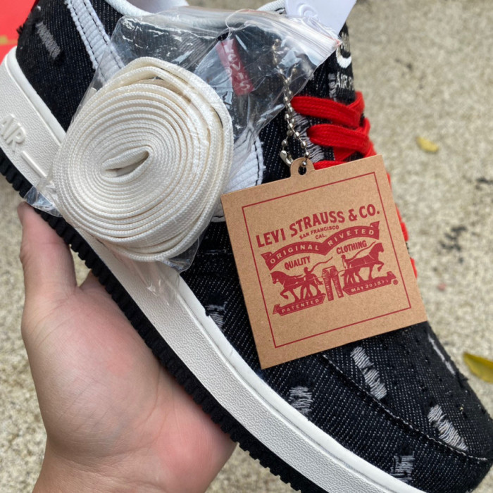 Authentic Levi's x Nike Air Force 1 Denim Black