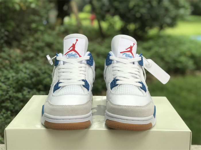 Authentic Nike SB x Air Jordan 4 White Blue