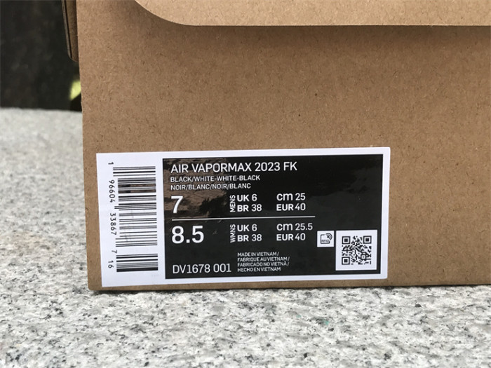 Authentic Nike Vapormax 2023 Flyknit Black White