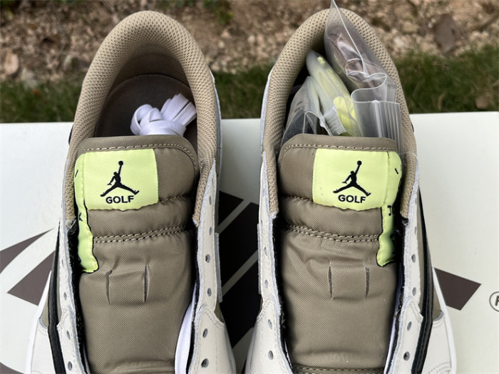 Authentic Travis Scott x Air Jordan 1 Low Golf “Olive”