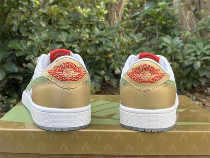 Authentic Air Jordan 1 Low SE “Chinese New Year” White Gold