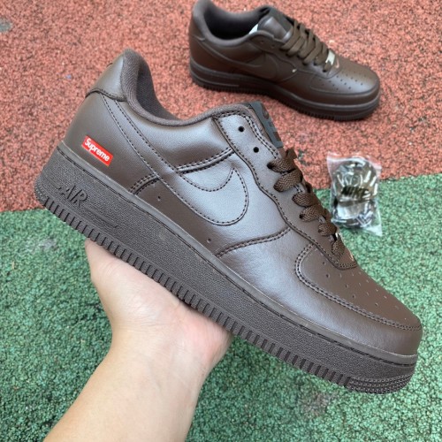 Authentic Supreme x Nike Air Force 1 Low Brown Women