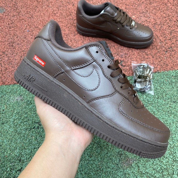 Authentic Supreme x Nike Air Force 1 Low Brown Women