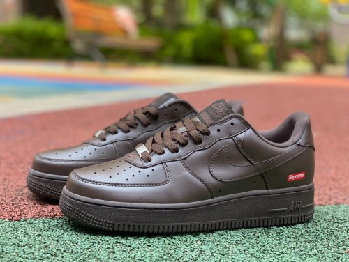 Authentic Supreme x Nike Air Force 1 Low Brown