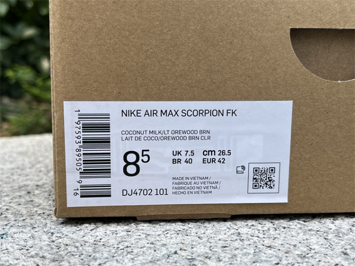 Authetic Nike Air Max Scorpion Coconut Milk color
