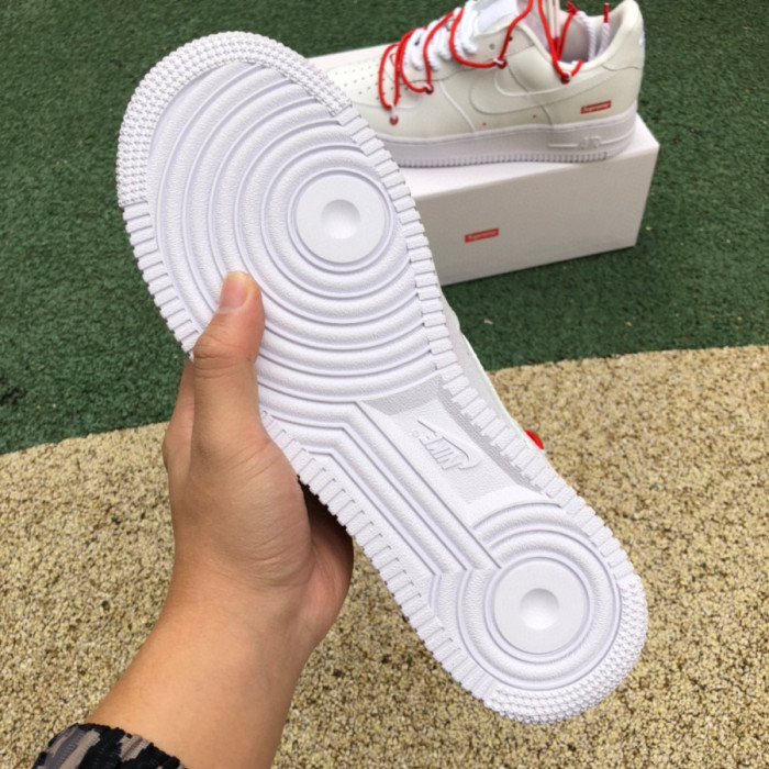 Authentic Supreme x Nike Air Force 1 Low White Custom