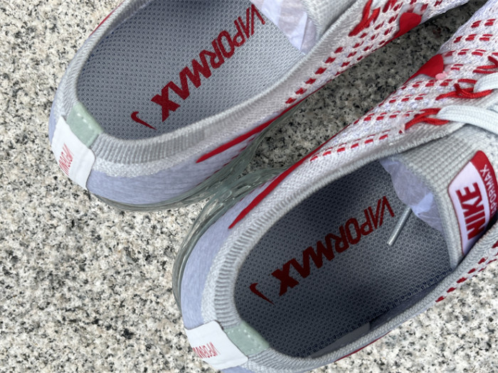 Authentic Nike Air VaporMax OG Pure Platinum University Red
