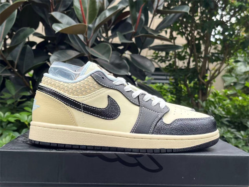 Authentic Air Jordan 1 LOW SE “COCONUT MILK/BLACK”