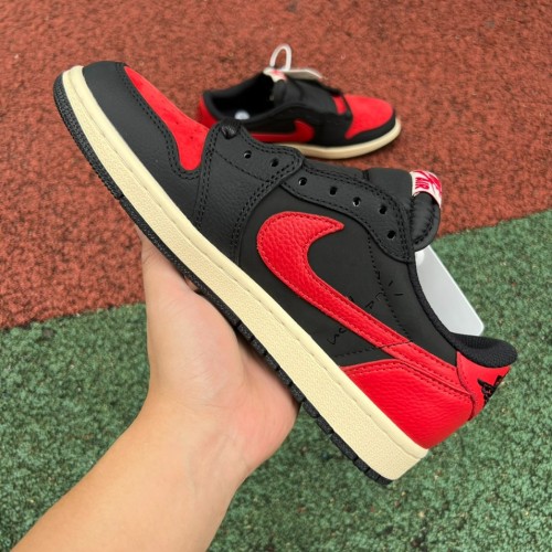 Authentic Travis Scott x Air Jordan 1 Low OG Black Red GS