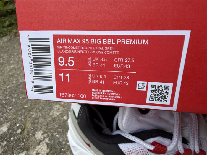 Authentic Nike Air Max 95 OG Big Bubble Comet Red