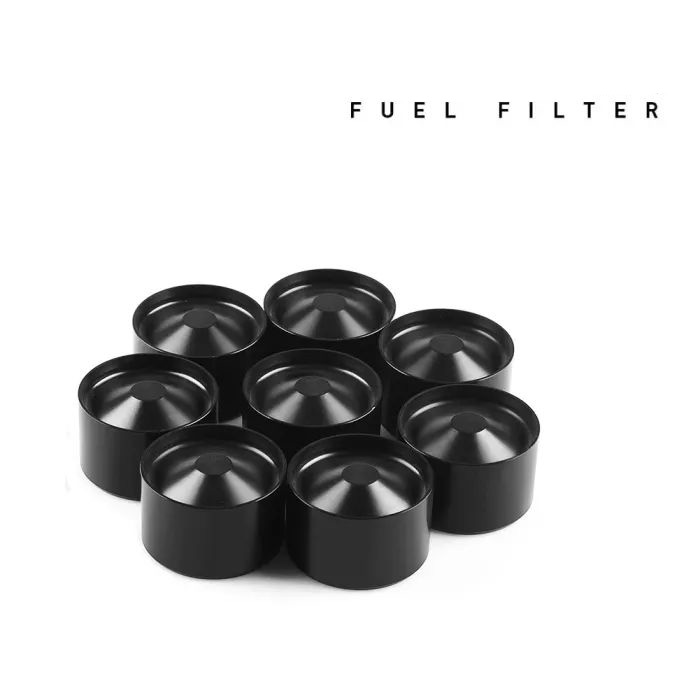8PCS GUPENG Oil Filters Accessories Car Aluminum Storage Cups Interior Accessories Automobiles Fuel Filters 1.797 X 1.620 Inch Color : Black 
