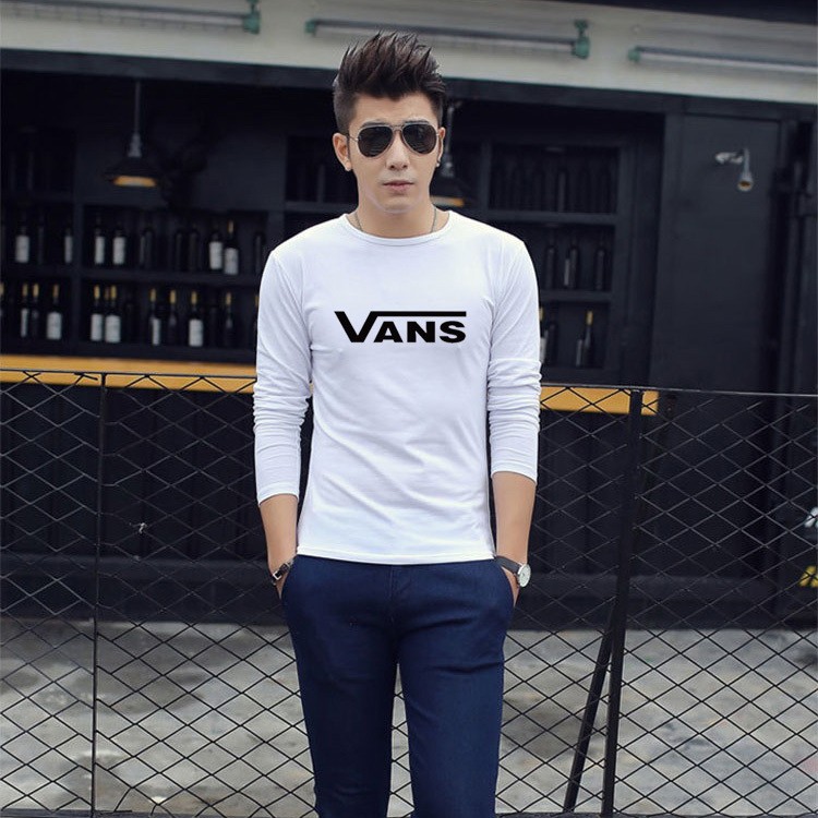 ヴァンアンンス春と秋の長袖のファッションシンプルな印刷Tシャツ文字スポーツTシャツの汎用Tシャツ