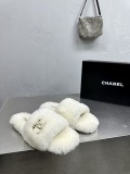 CHANELパールウールスリッパ 靴の表面/足当て：オーストラリア輸入純羊毛