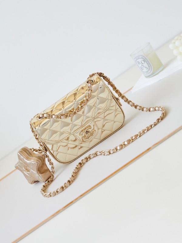 Chanelバッグゴールドバッグレディースバッグファッションバッグ サイズ12.5-19-5 cm
