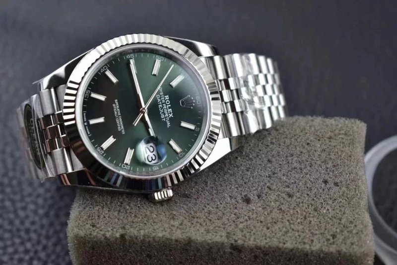 ロレックス日誌型シリーズm 126334-0027ミントグリーンスチールベルト男性機械式腕時計