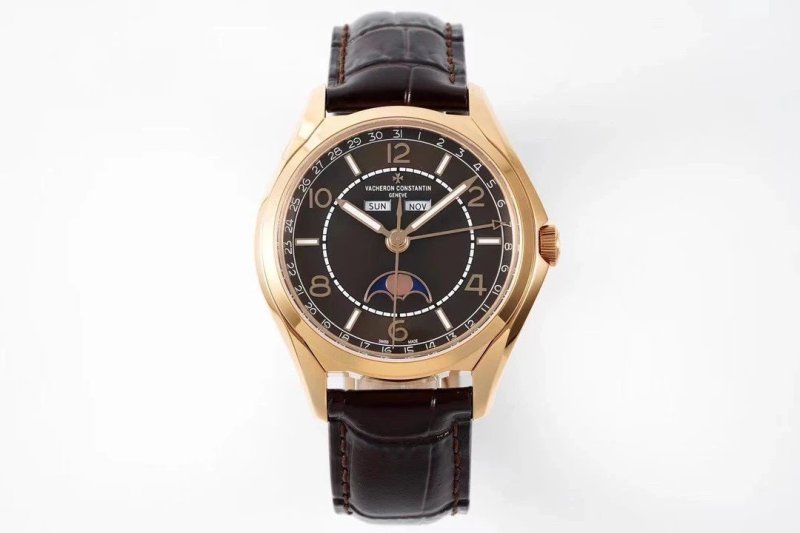 Vacheron Constantinローズゴールドブラウン多機能メンズ自動機械式腕時計