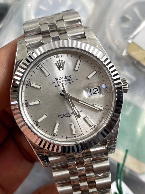 ロレックスm 126334-0004白盤鋼帯男性機械時計