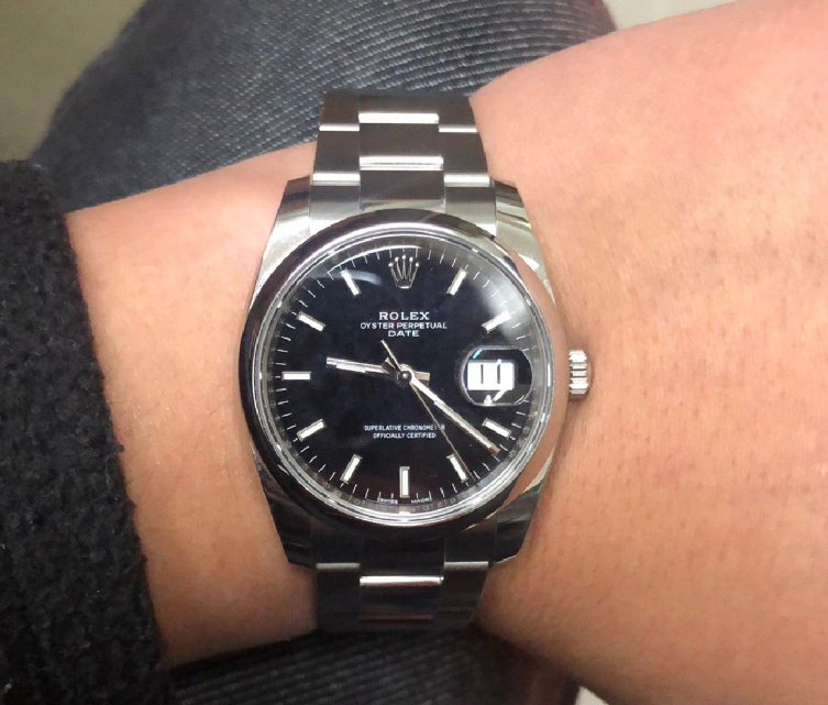 ロレックスm 126300-0011黒盤鋼帯機械式男性用腕時計