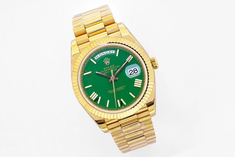 ロレックスm 228238-0061緑盤金色鋼帯男性機械時計36 mm