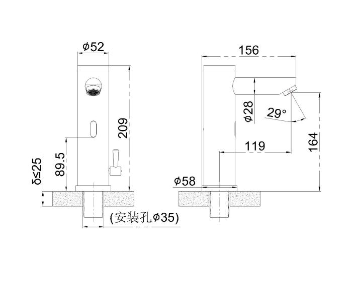 Touchless Automatic Mixer Non-contact Automatic Sensor Faucet DT-185D/AD