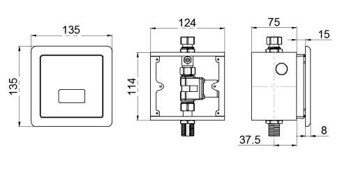 CE Concealed Sensor Urinal Flusher Non-contact Automatic Urinal Sensor DT-312D/A/AD