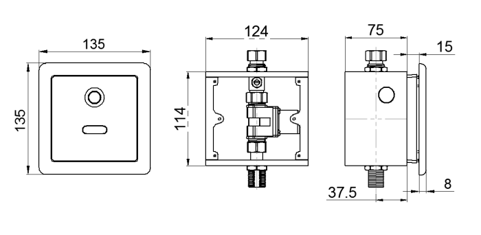 CE Concealed Sensor Urinal Flusher Non-contact Automatic Urinal Sensor  DT-313D/A/AD