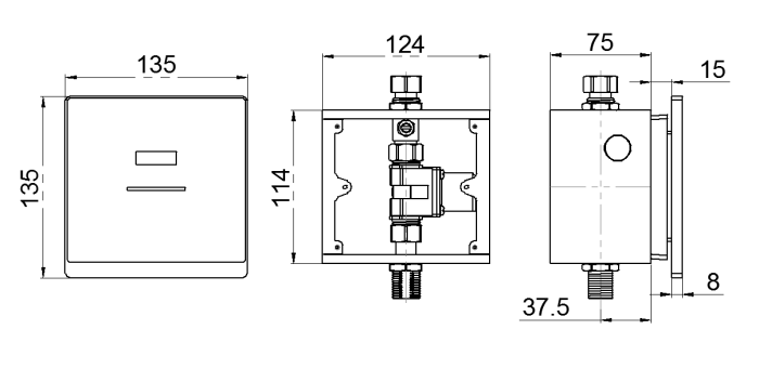 Concealed Sensor Urinal Flusher Non-contact Automatic Urinal Sensor DT-306D/A/AD