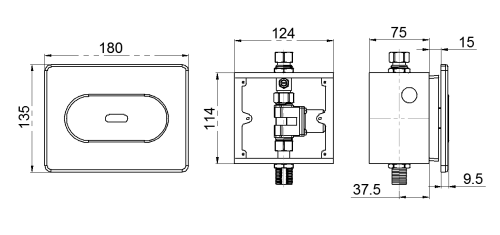 Concealed Sensor Urinal Flusher Non-contact Automatic Urinal Sensor DT-337D/A/AD