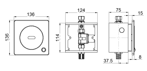 Concealed Sensor Urinal Flusher Non-contact Automatic Urinal Sensor DT-332D/A/AD
