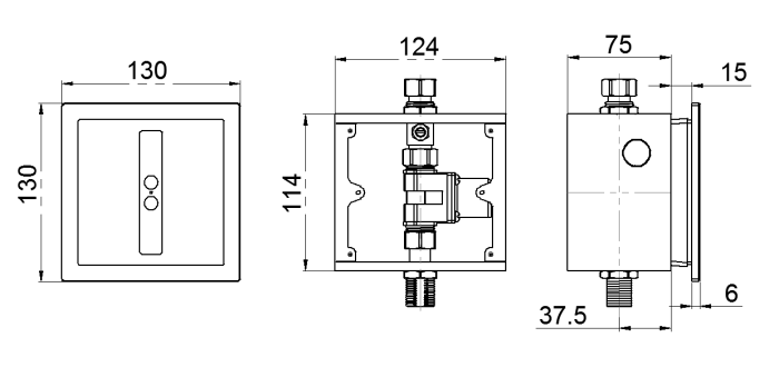 CE Concealed Sensor Urinal Flusher Non-contact Automatic Urinal Sensor DT-326D/A/AD