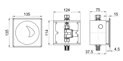 CE Concealed Sensor Urinal Flusher Non-contact Automatic Urinal Sensor DT-325 D/A/AD
