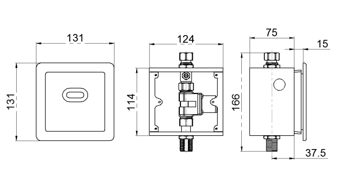 Concealed Sensor Urinal Flusher Non-contact Automatic Urinal Sensor DT-319D/A/AD