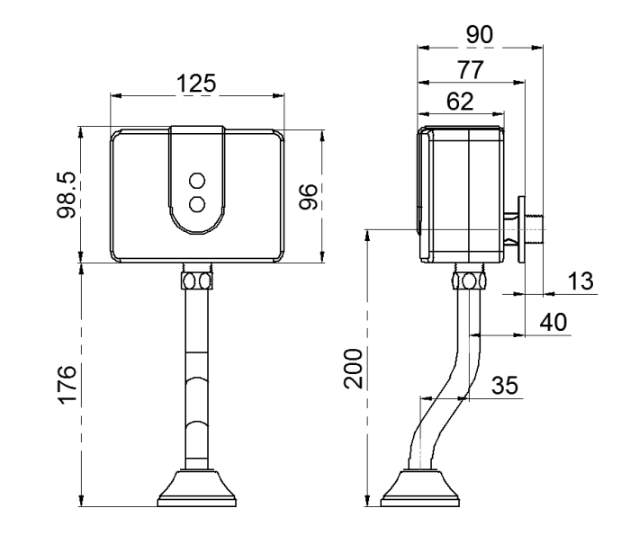 Exposed Sensor Urinal Flusher Non-contact Automatic Urinal Sensor DT-385D/A/AD