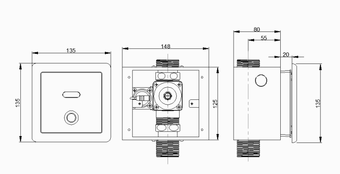 Concealed Sensor WC Flusher Manual Press Automatic Toilet Sensor DT-529D/A/AD